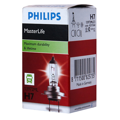 Автолампа H7/PX26d 24V 70W PHILIPS MasterLife галоген 82573560 Автолампа H7/PX26d 24V 70W PHILIPS MasterLife галоген 82573560