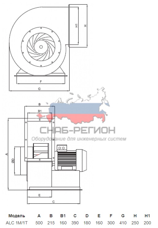 Размеры ALC-1M-1T