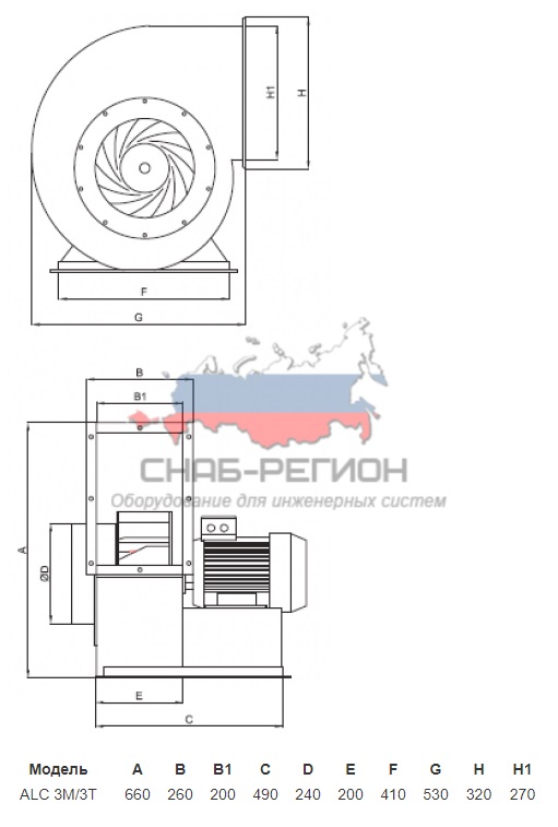 Размеры ALC-3M-3T