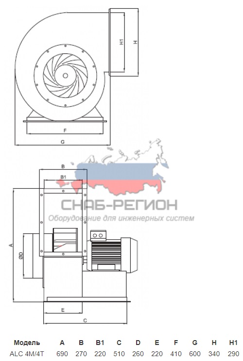 Размеры ALC-4M-4T