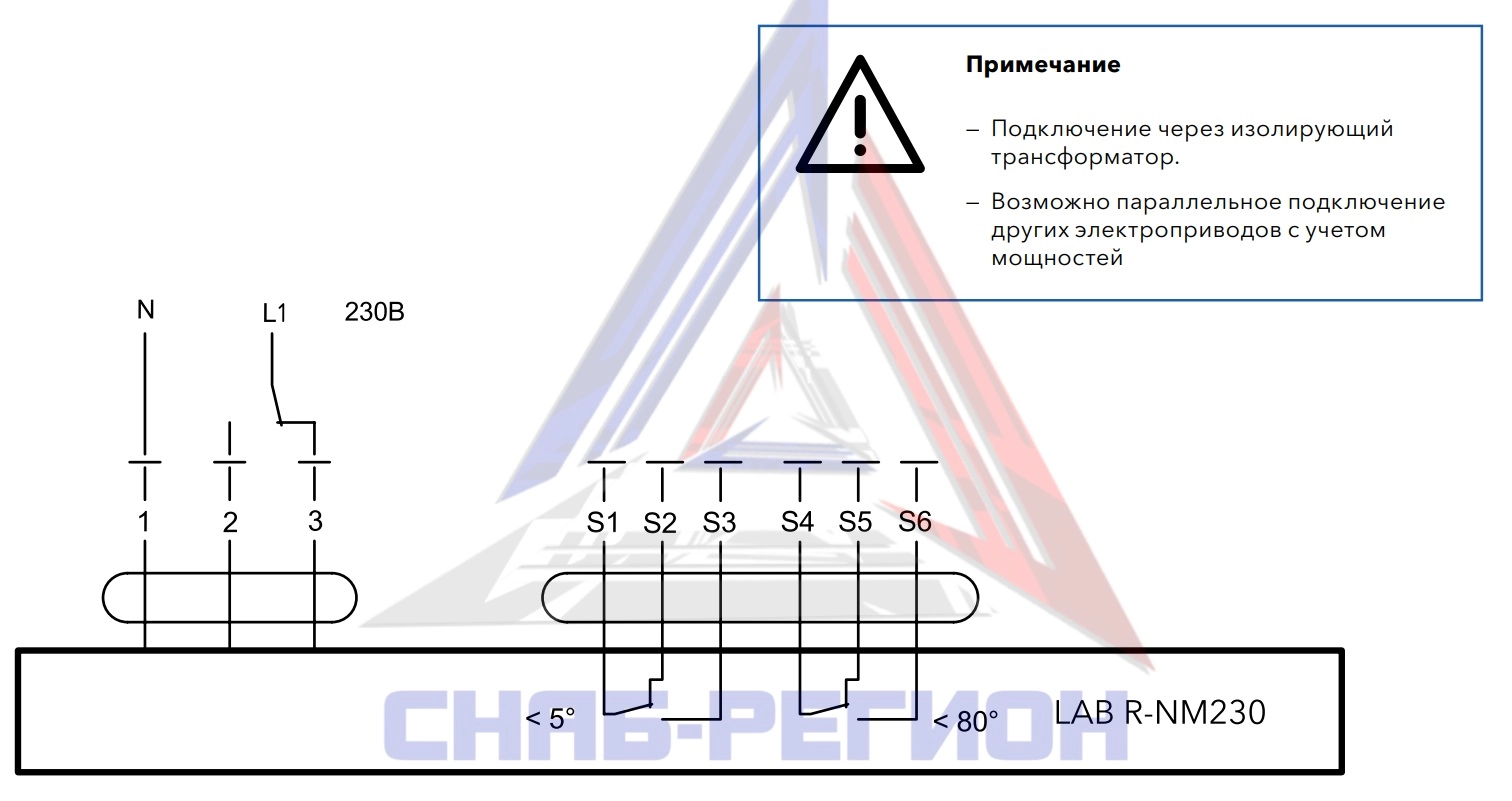 Схема подключения привода LAB R-NM230 ENSO Схема подключения привода LAB R-NM230 ENSO
