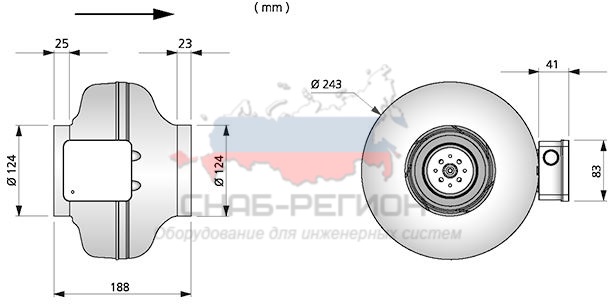 Габаритные размеры CK 125 C