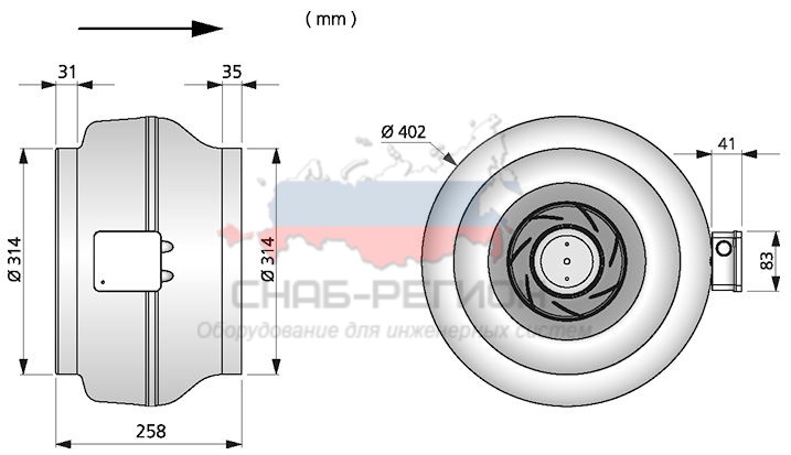 Габаритные размеры CK 315 C ErP