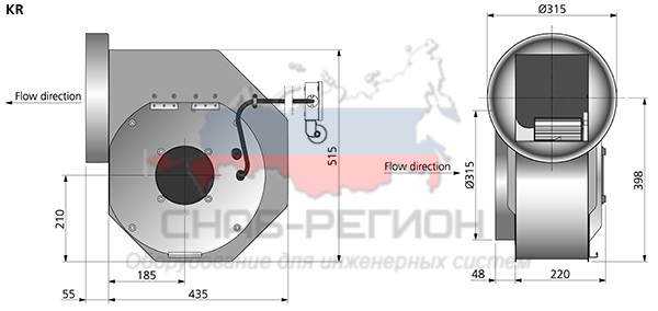 Габаритные размеры RFT 280 FKR ErP