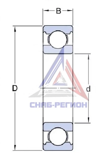 Размеры однорядного шарикового подшипника W6304-2RS1 SKF Размеры однорядного шарикового подшипника W6304-2RS1 SKF