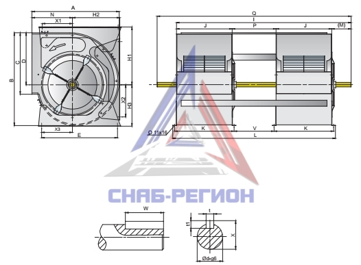 Габаритные размеры вентилятора VM SYT 18-13L2 Габаритные размеры вентилятора VM SYT 18-13L2
