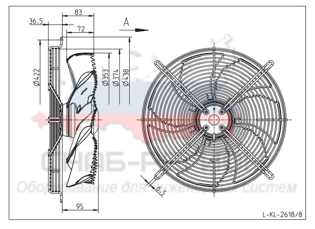 Купить Вентилятор Ziehl-Abegg FN035-4ED.WD.A7 осевой